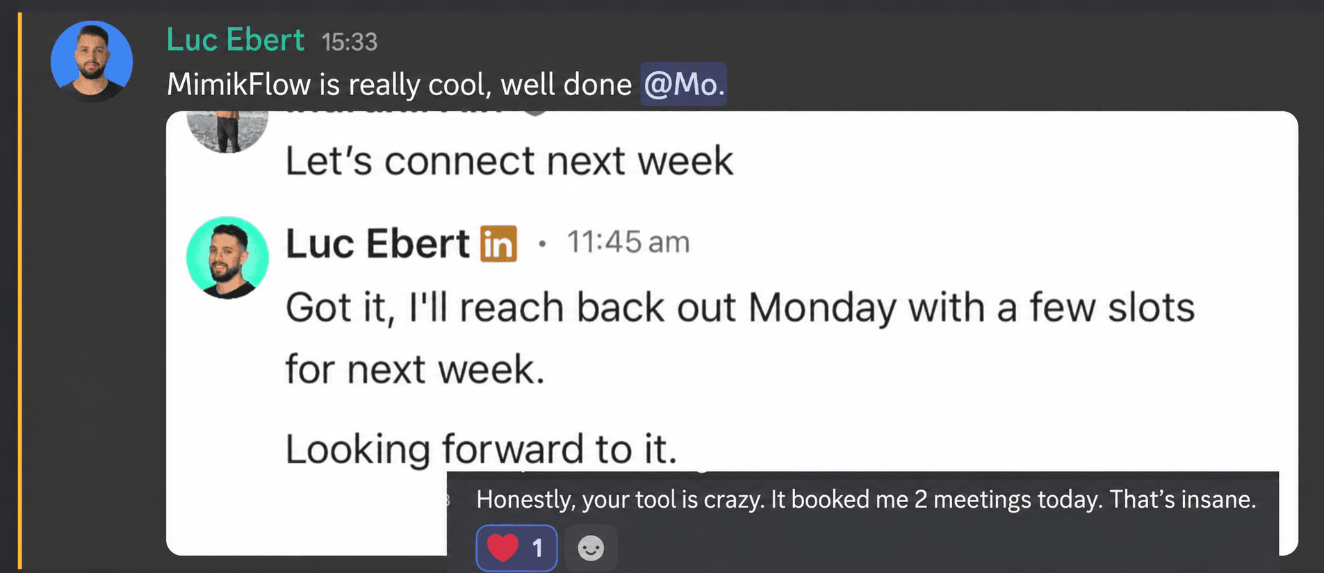 A user reports two calls booked on the same day.