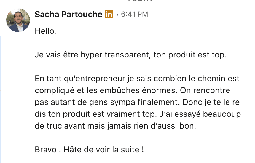 Un entrepreneur explique qu'il a essayé beaucoup d'outils avant, jamais rien d'aussi bon.